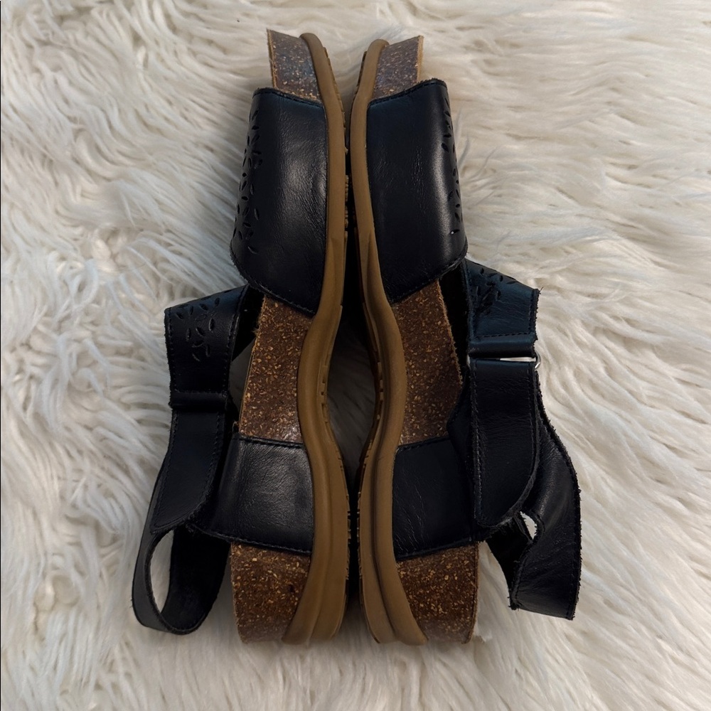 Propet Black Leather Slide Sandals with Suede Footbed size 8.5 BNWOT - Picture 7 of 9